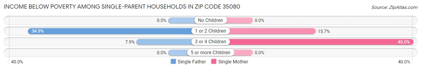 Income Below Poverty Among Single-Parent Households in Zip Code 35080