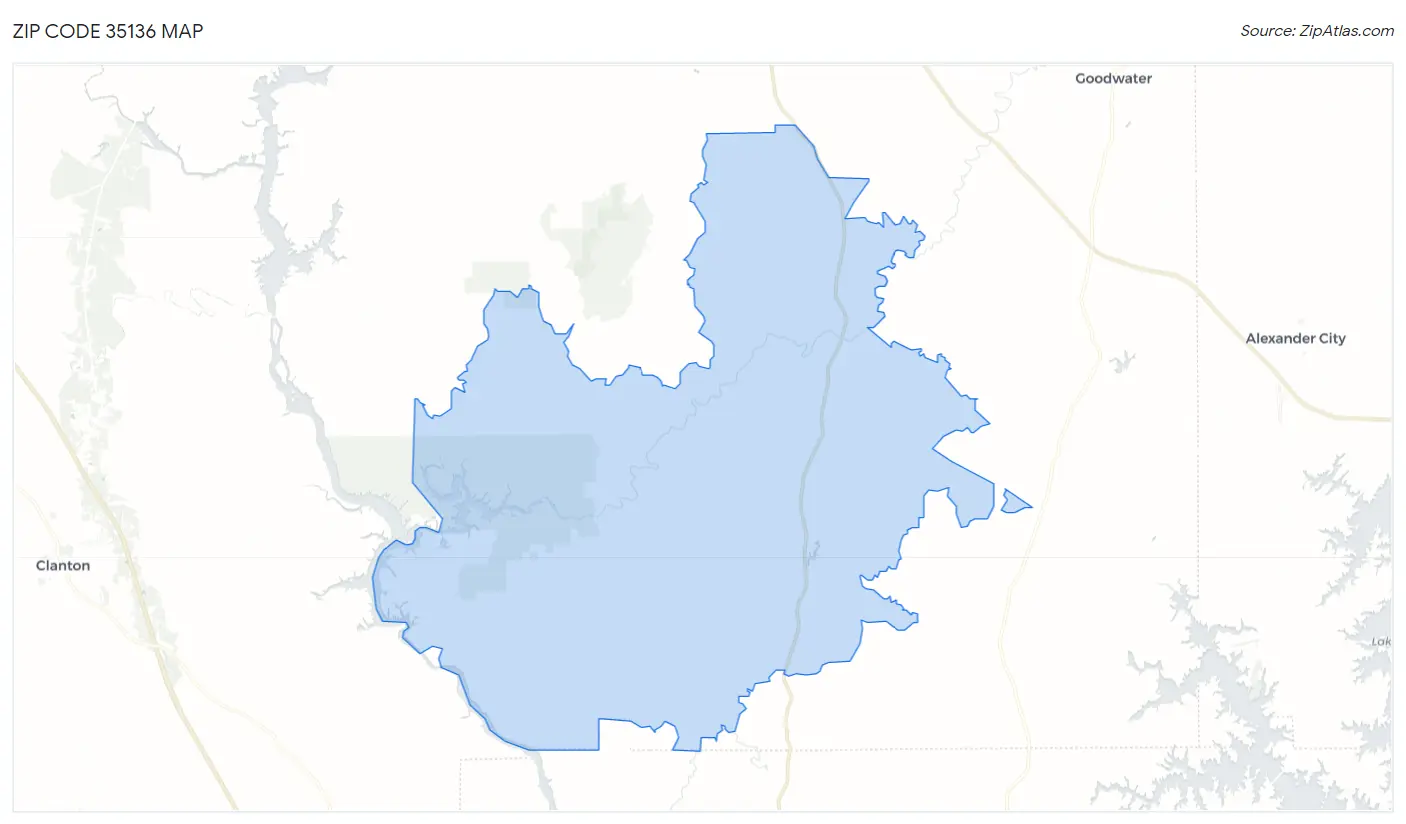 Zip Code 35136 Map