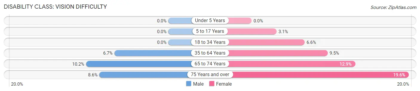 Disability in Zip Code 35204: <span>Vision Difficulty</span>