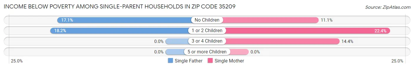 Income Below Poverty Among Single-Parent Households in Zip Code 35209