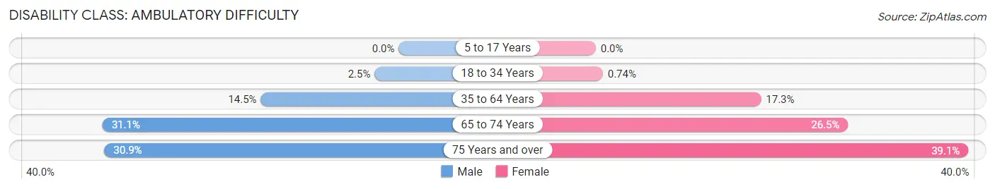 Disability in Zip Code 35211: <span>Ambulatory Difficulty</span>