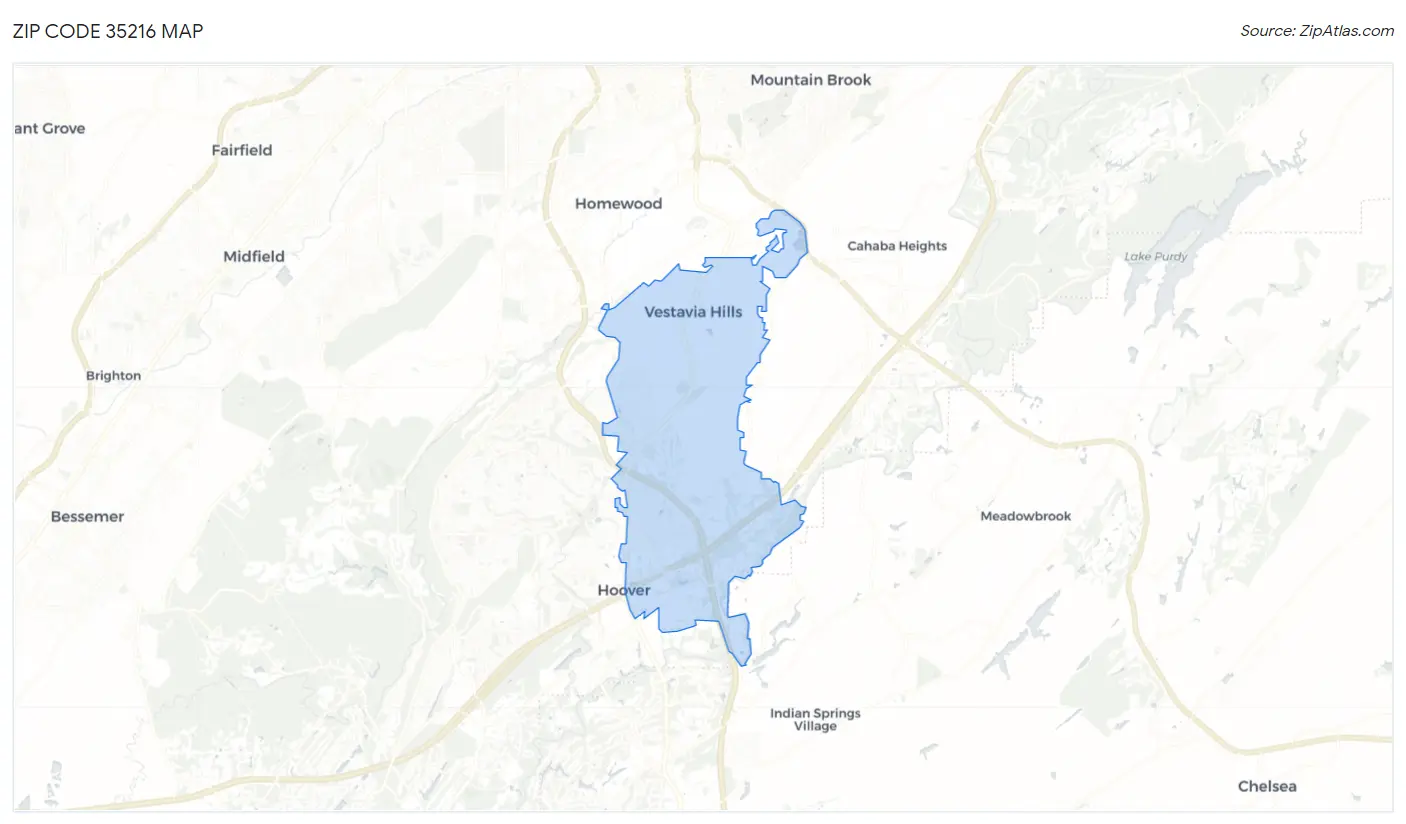 Zip Code 35216 Map