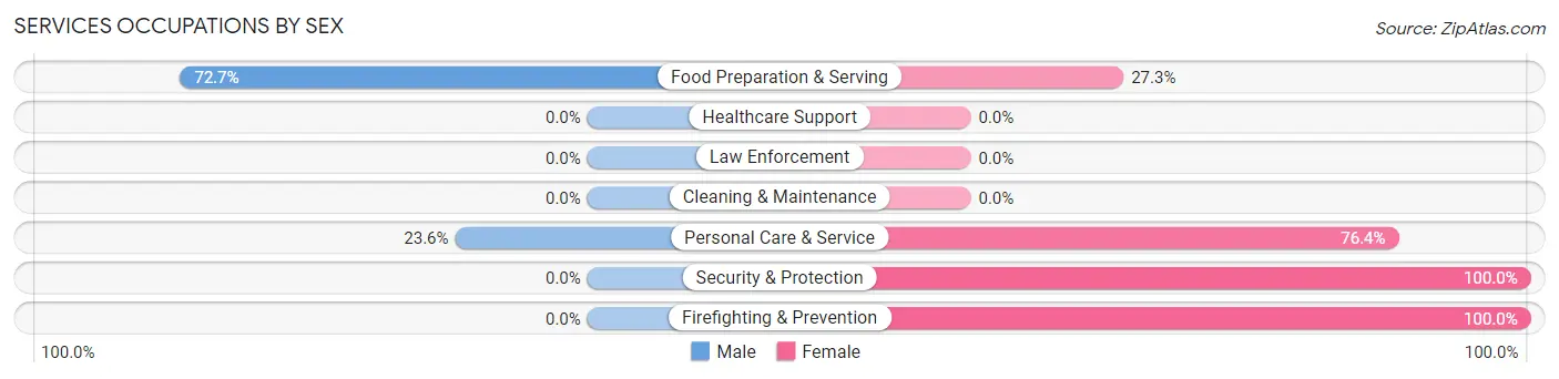 Services Occupations by Sex in Zip Code 35254