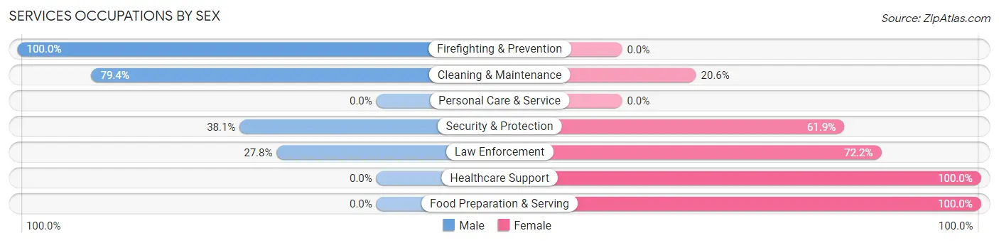Services Occupations by Sex in Zip Code 35462