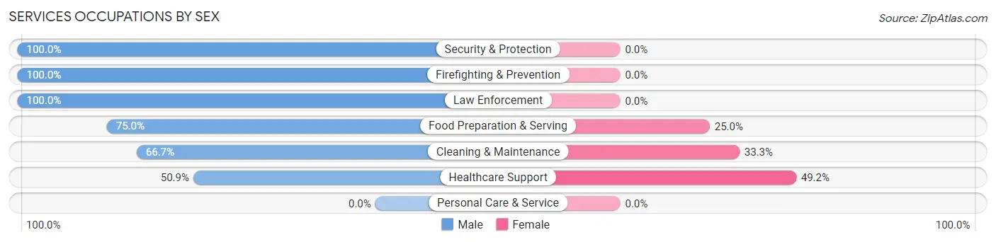 Services Occupations by Sex in Zip Code 35466