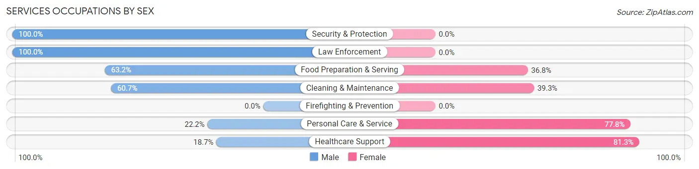 Services Occupations by Sex in Zip Code 35481