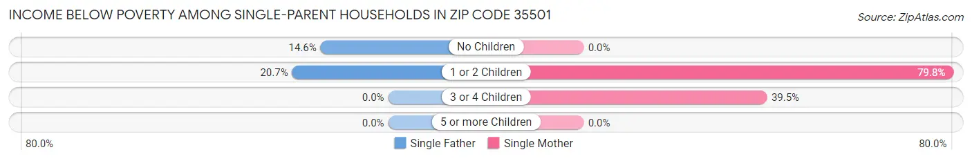 Income Below Poverty Among Single-Parent Households in Zip Code 35501