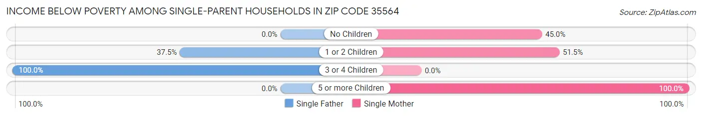 Income Below Poverty Among Single-Parent Households in Zip Code 35564