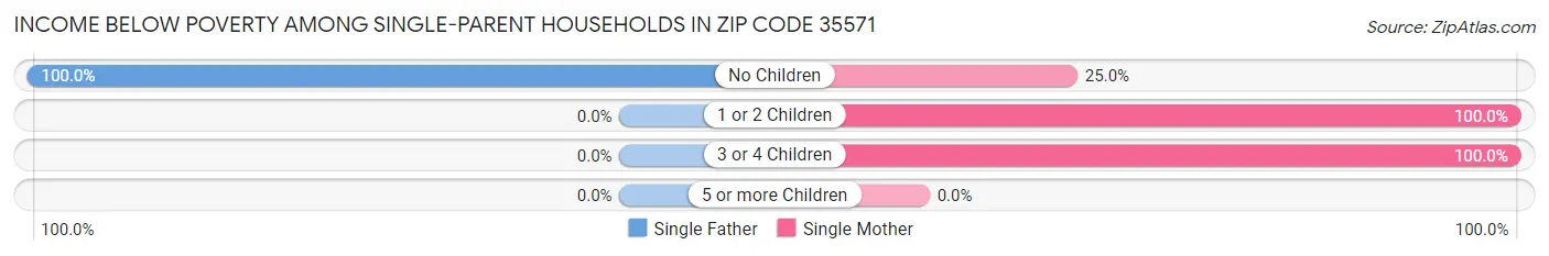 Income Below Poverty Among Single-Parent Households in Zip Code 35571
