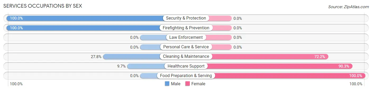 Services Occupations by Sex in Zip Code 35579