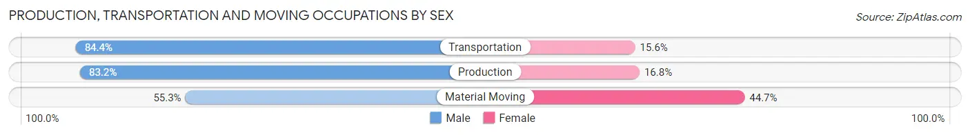 Production, Transportation and Moving Occupations by Sex in Zip Code 35586