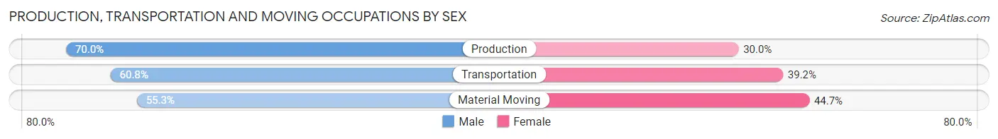 Production, Transportation and Moving Occupations by Sex in Zip Code 35653