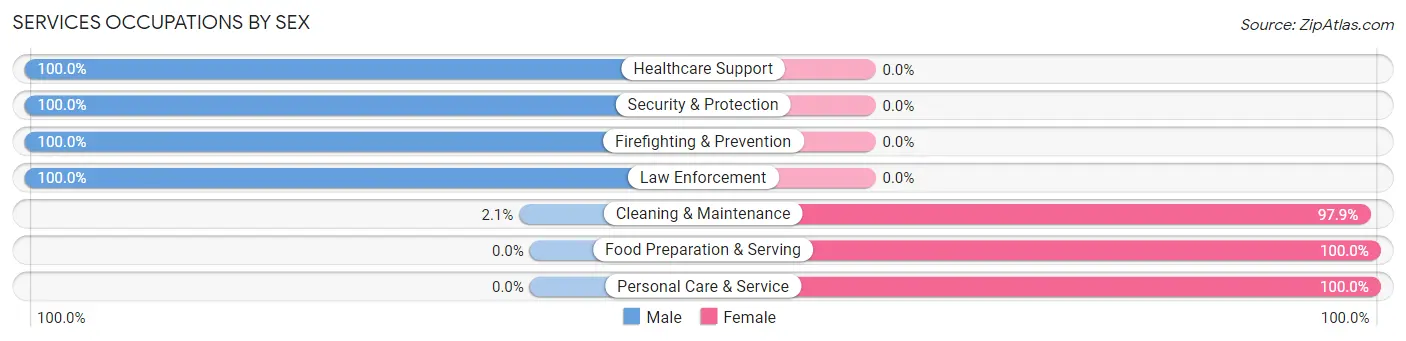 Services Occupations by Sex in Zip Code 35744