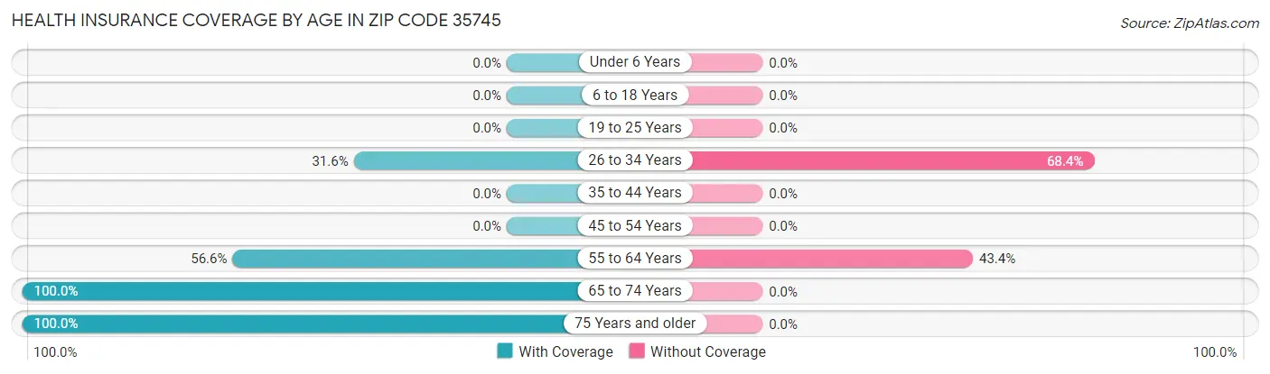Health Insurance Coverage by Age in Zip Code 35745