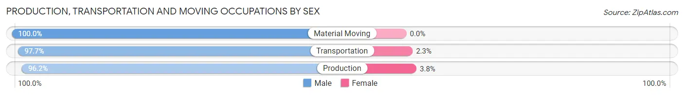 Production, Transportation and Moving Occupations by Sex in Zip Code 35981
