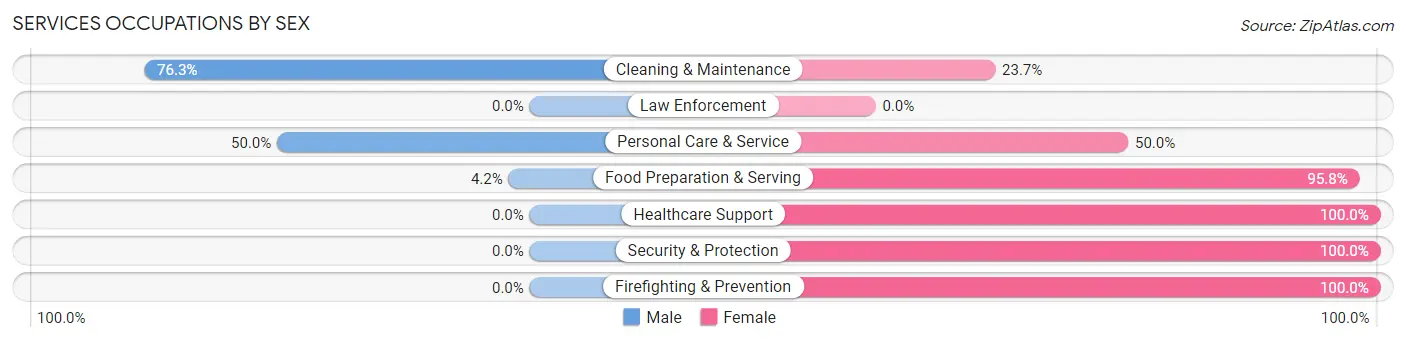 Services Occupations by Sex in Zip Code 36003