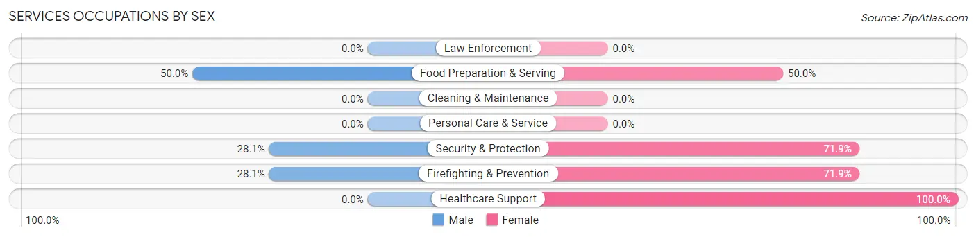 Services Occupations by Sex in Zip Code 36006