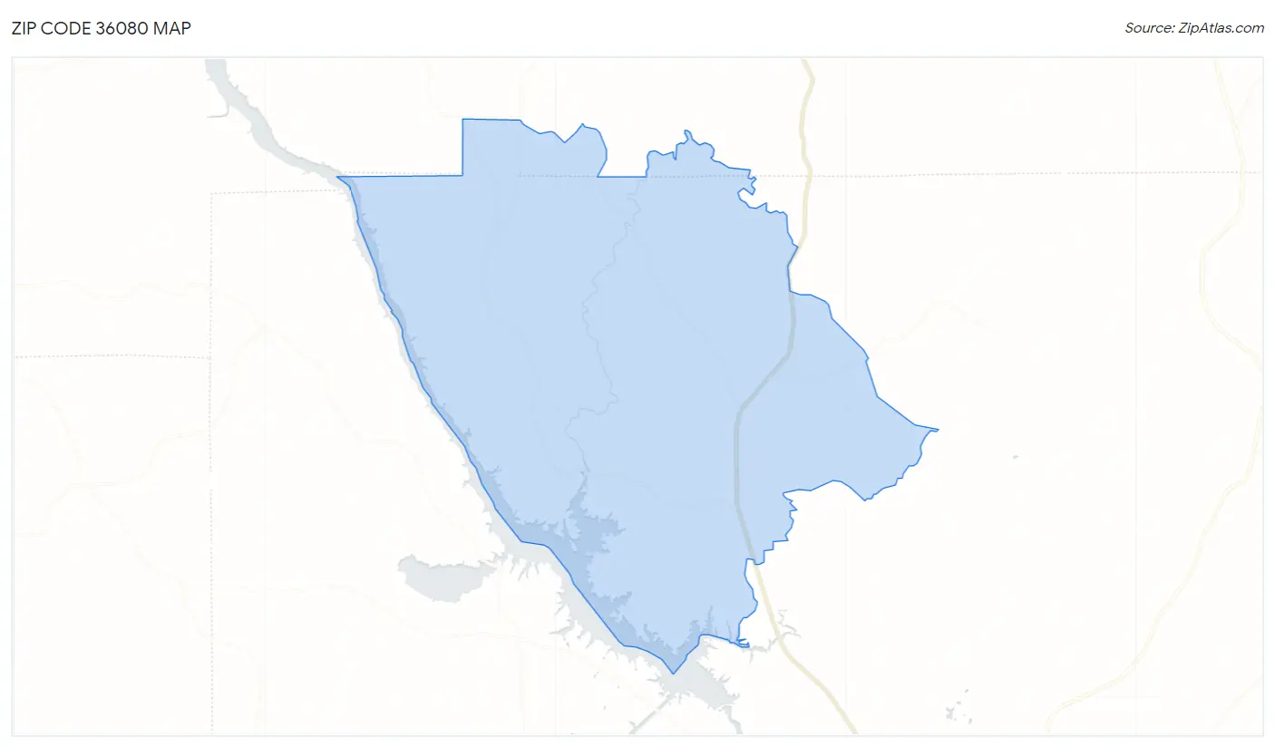 Zip Code 36080 Map