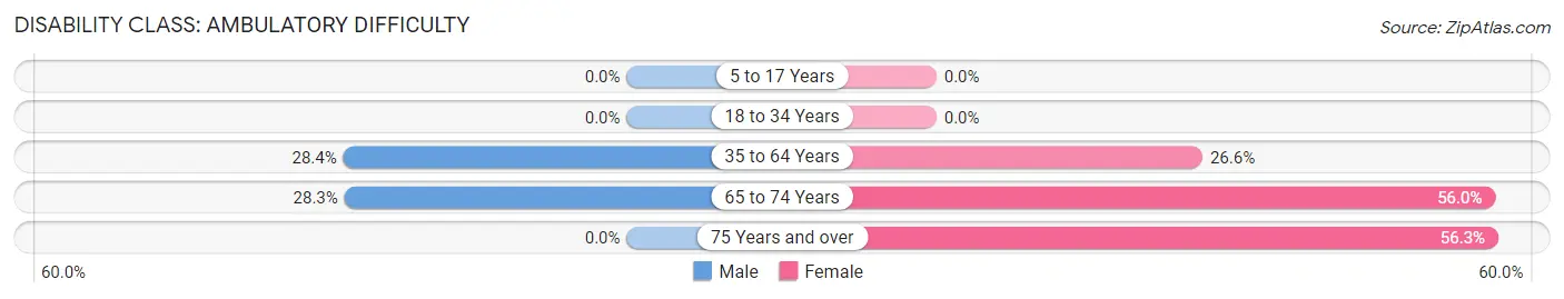 Disability in Zip Code 36205: <span>Ambulatory Difficulty</span>