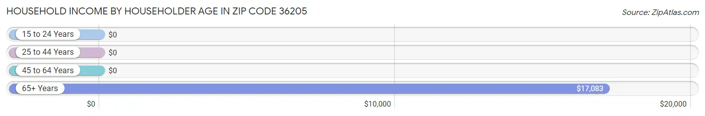 Household Income by Householder Age in Zip Code 36205