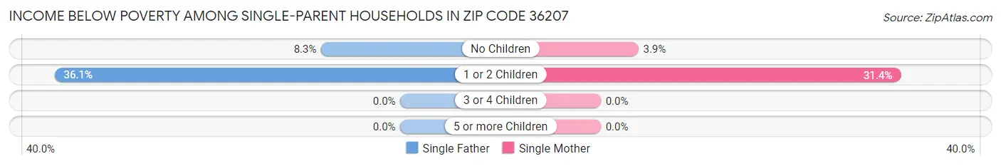 Income Below Poverty Among Single-Parent Households in Zip Code 36207