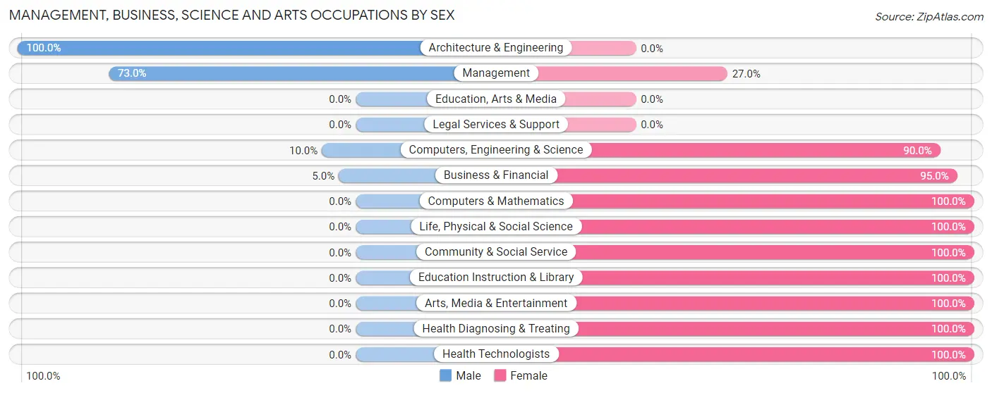 Management, Business, Science and Arts Occupations by Sex in Zip Code 36262