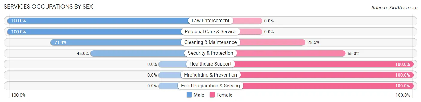 Services Occupations by Sex in Zip Code 36451
