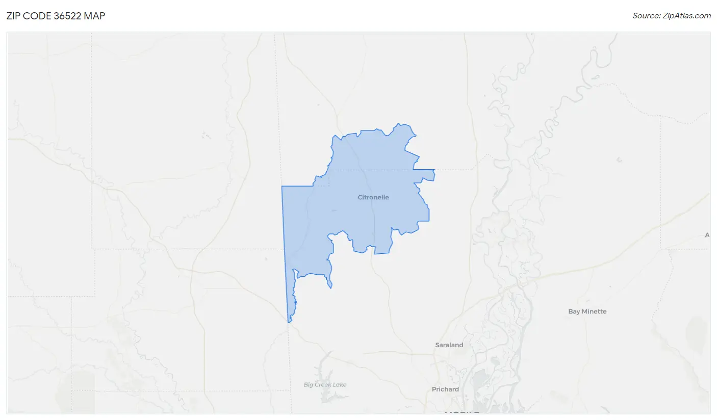 Zip Code 36522 Map