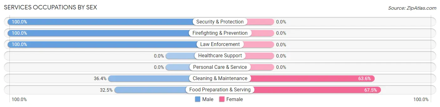 Services Occupations by Sex in Zip Code 36562