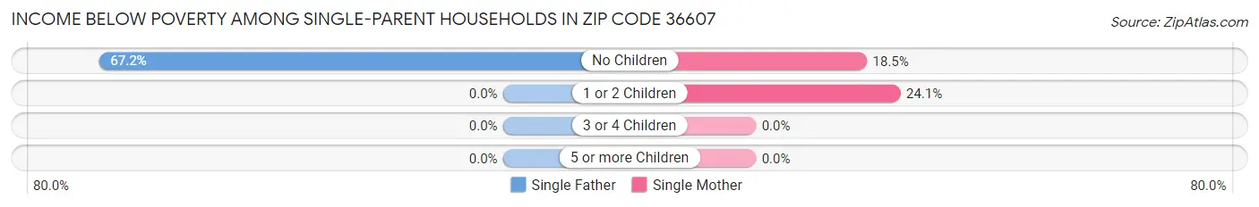 Income Below Poverty Among Single-Parent Households in Zip Code 36607