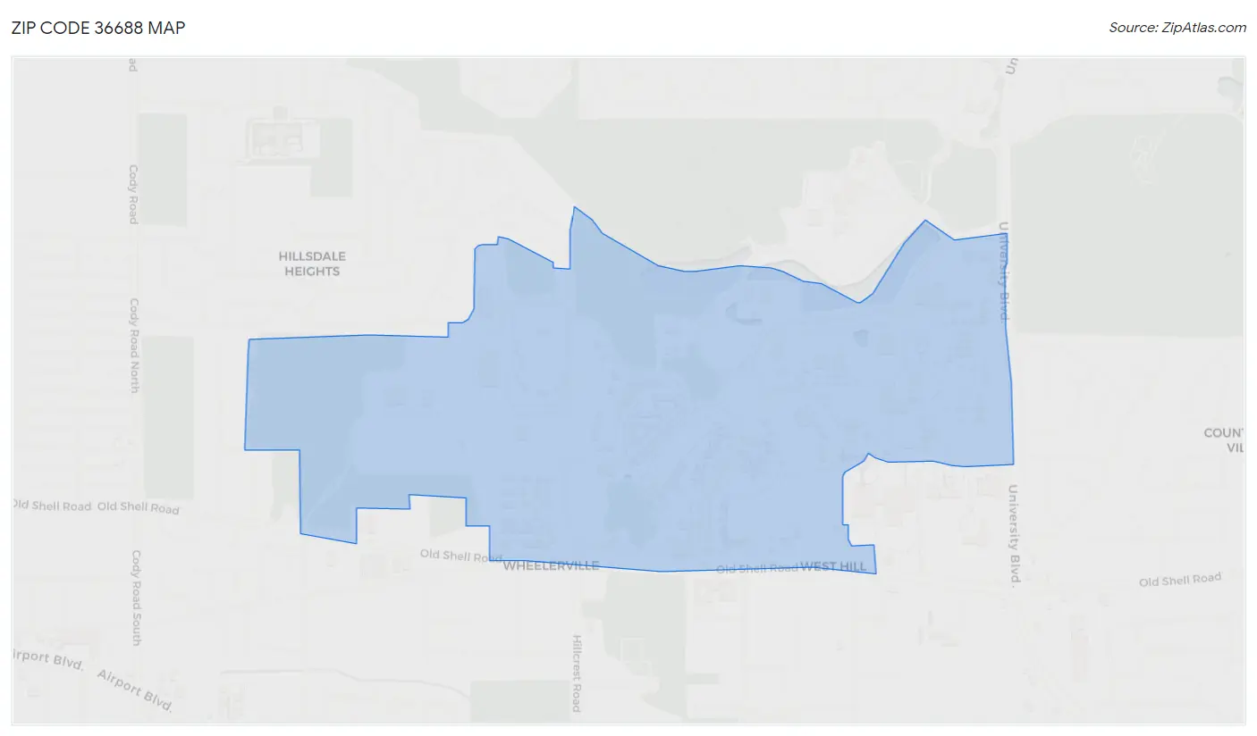 Zip Code 36688 Map