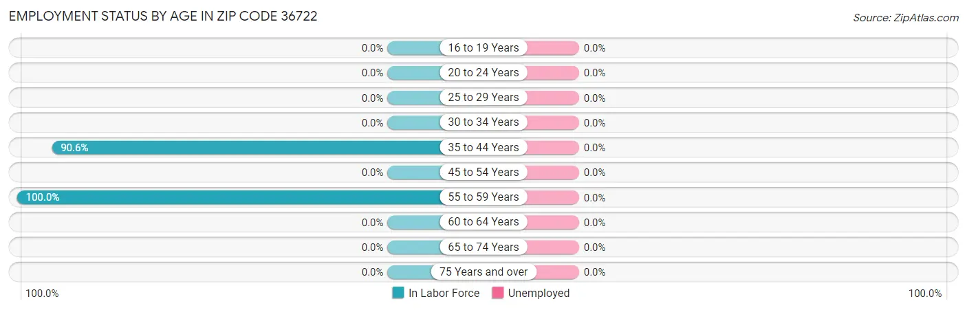 Employment Status by Age in Zip Code 36722