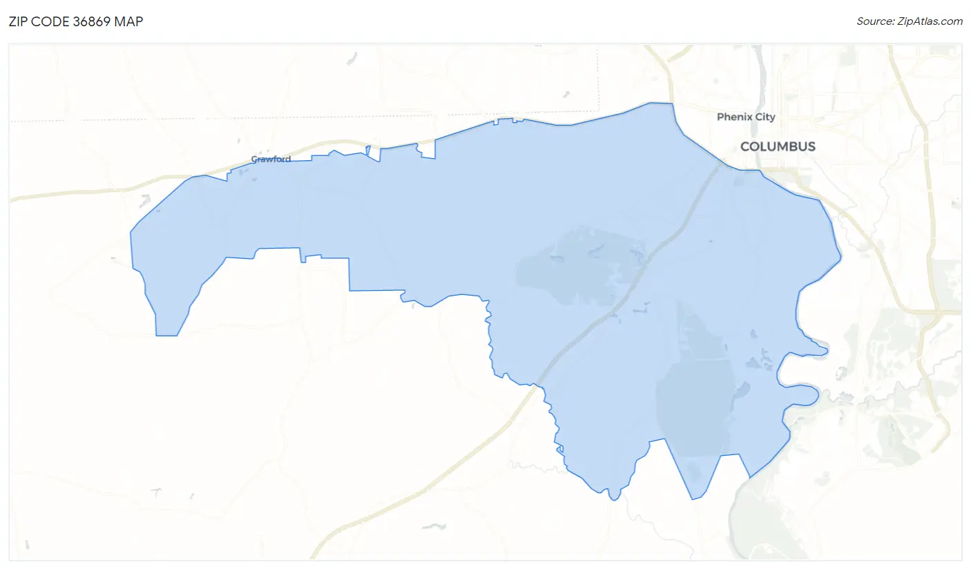 Zip Code 36869 Map