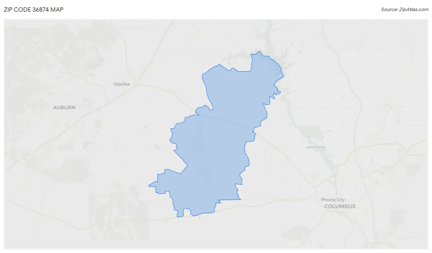 Zip Code 36874 Map