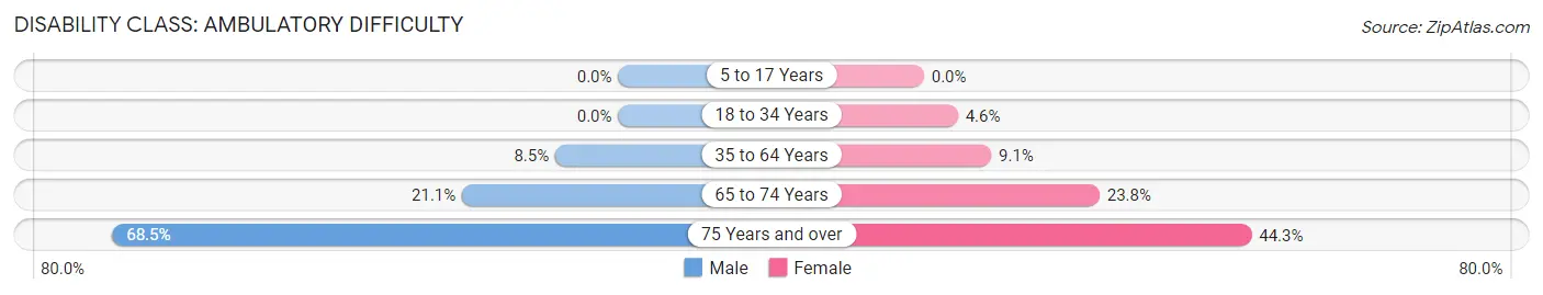 Disability in Zip Code 37025: <span>Ambulatory Difficulty</span>