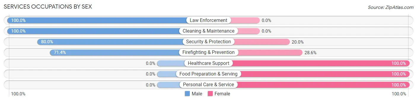 Services Occupations by Sex in Zip Code 37060
