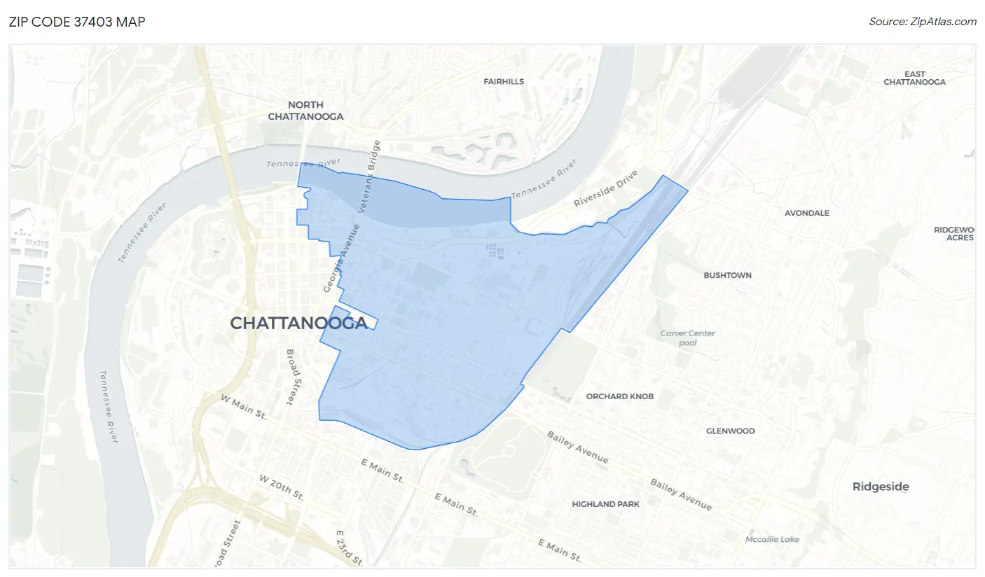 Zip Code 37403 Map