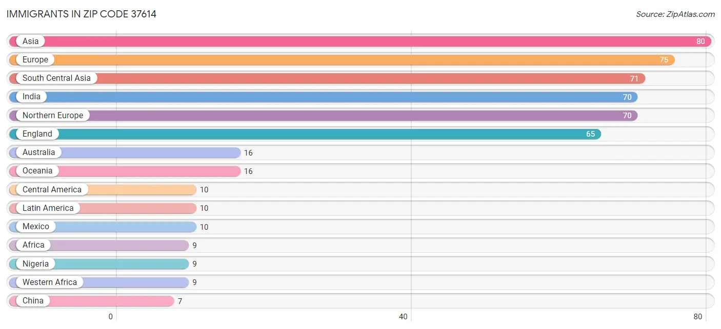 Immigrants in Zip Code 37614