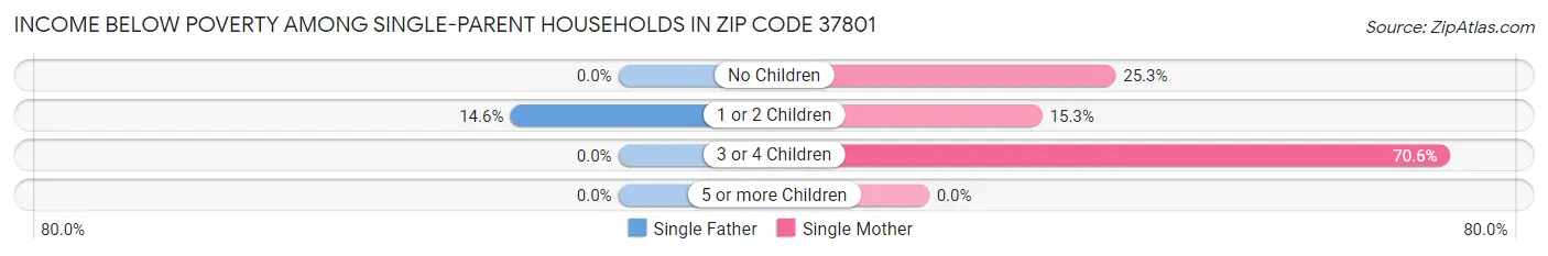 Income Below Poverty Among Single-Parent Households in Zip Code 37801