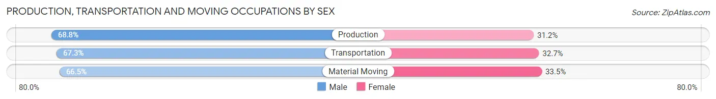 Production, Transportation and Moving Occupations by Sex in Zip Code 37820