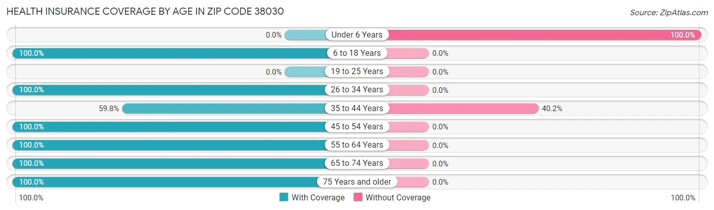 Health Insurance Coverage by Age in Zip Code 38030