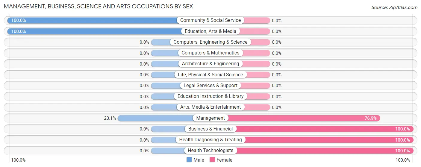 Management, Business, Science and Arts Occupations by Sex in Zip Code 38030