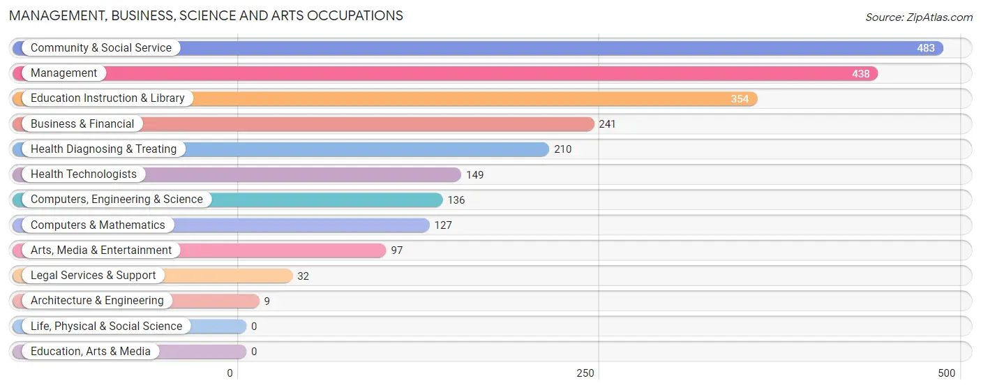 Management, Business, Science and Arts Occupations in Zip Code 38058