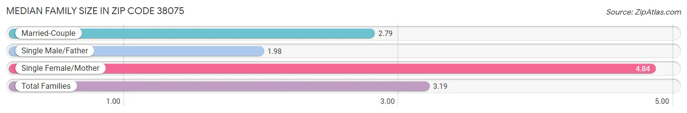 Median Family Size in Zip Code 38075