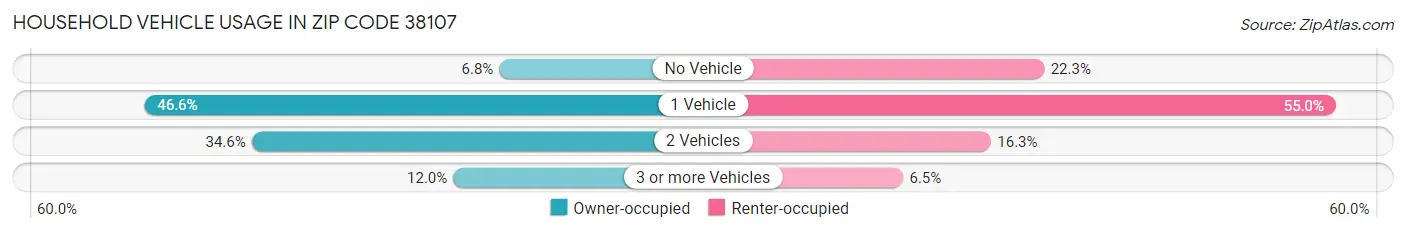 Household Vehicle Usage in Zip Code 38107