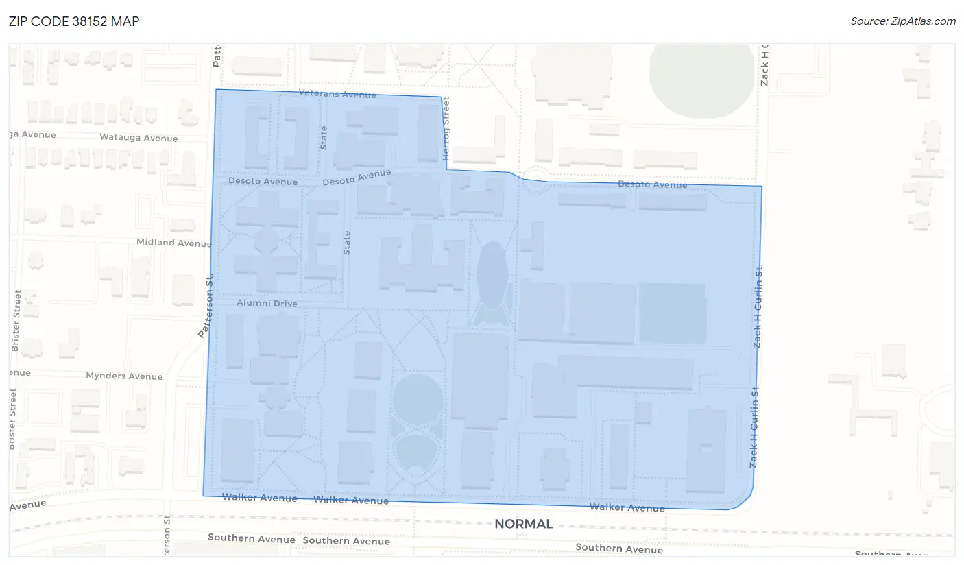 Zip Code 38152 Map