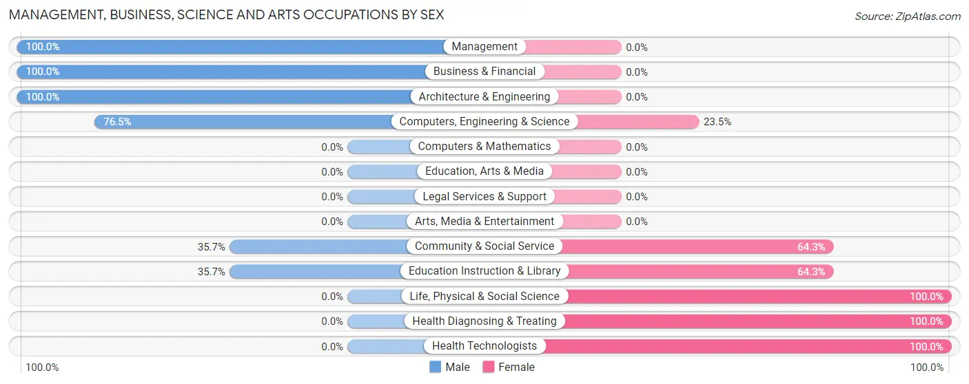 Management, Business, Science and Arts Occupations by Sex in Zip Code 38241