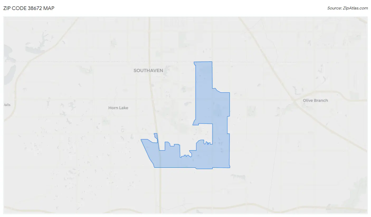 Zip Code 38672 Map