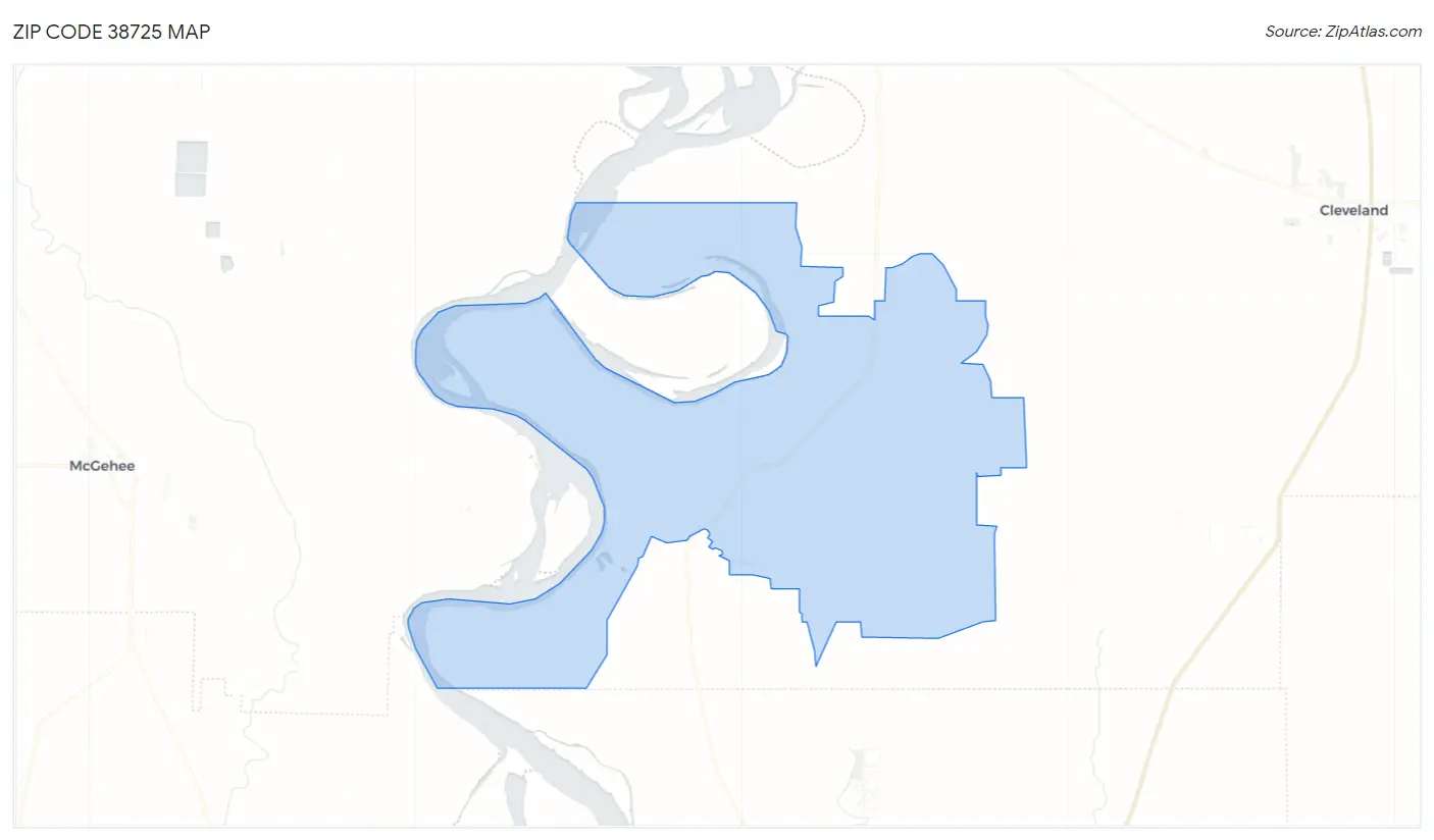 Zip Code 38725 Map