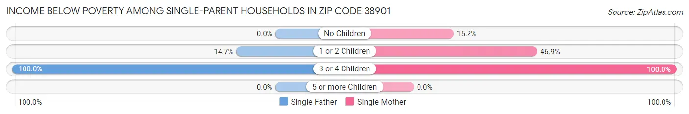Income Below Poverty Among Single-Parent Households in Zip Code 38901